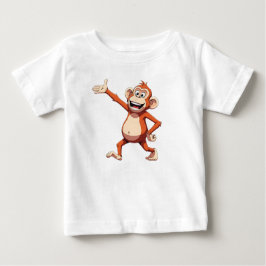 喜んでいるサルキャラのジェスチャー ベビーTシャツ