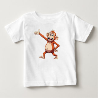 喜んでいるサルキャラのジェスチャー ベビーTシャツ