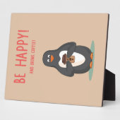 喜んでコーヒーを飲む フォトプラーク (側面)