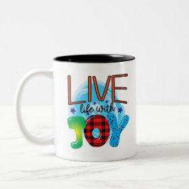 喜んで人生を送る ツートーンマグカップ