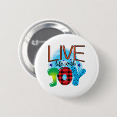 喜んで人生を送る 缶バッジ (正面&裏面)