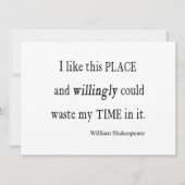 喜んで時間を無駄にする場所シェークスピア引用文 (正面)