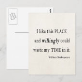 喜んで時間を無駄にする場所シェークスピア引用文 ポストカード (正面/裏面)