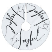 喜んで |エレガントクリスマスの白黒 ブラッシュドポリエステルツリースカート (正面)