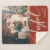 喜んで |スクリプエレガントトとフォトクリスマス シェルパブランケット (正面(横))