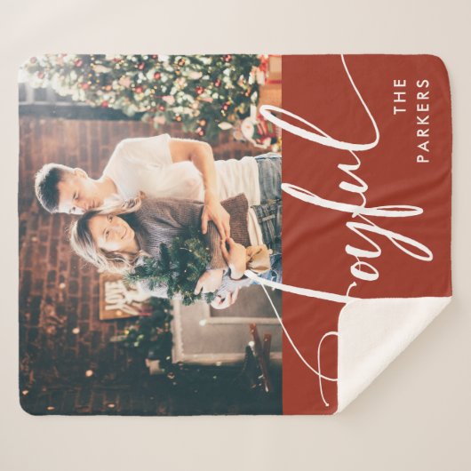 喜んで |スクリプエレガントトとフォトクリスマス シェルパブランケット (正面(横))