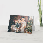 喜んで |スクリプエレガントトとフォトクリスマス シーズンカード (正面)