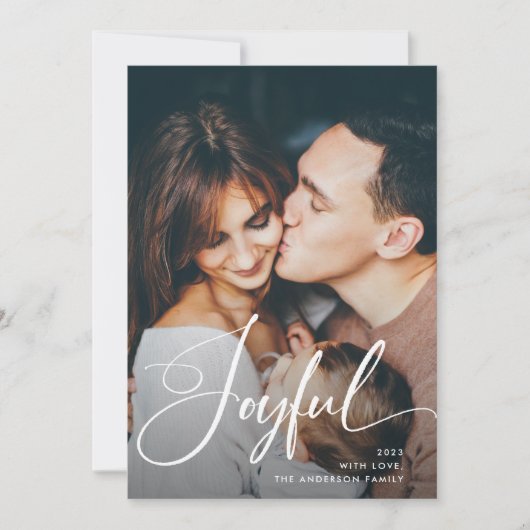 喜んで |スクリプエレガントトとフォトクリスマス シーズンカード (正面)