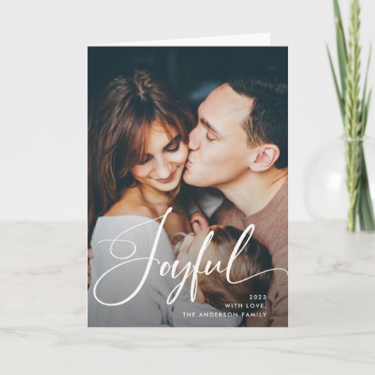 喜んで |スクリプエレガントトとフォトクリスマス シーズンカード (正面)