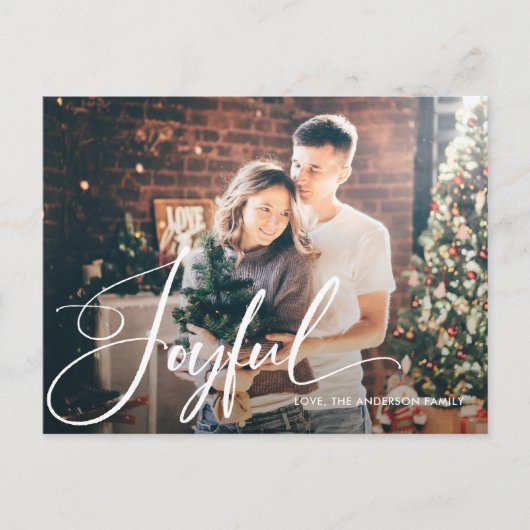 喜んで |スクリプエレガントトとフォトクリスマス シーズンポストカード (正面)