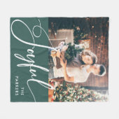 喜んで |スクリプエレガントトとフォトクリスマス フリースブランケット (正面(横))