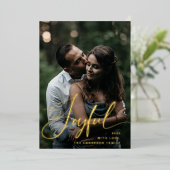 喜んで |スクリプエレガントトとフォトクリスマス 箔シーズンカード (立ち正面)