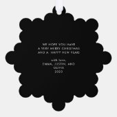 喜んで |スクリプエレガントト・ブラック・クリスマス オーナメントカード (裏面)