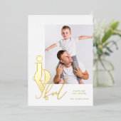 喜んで |デザイナースクリプト数々のの写真モダン 箔シーズンカード (立ち正面)