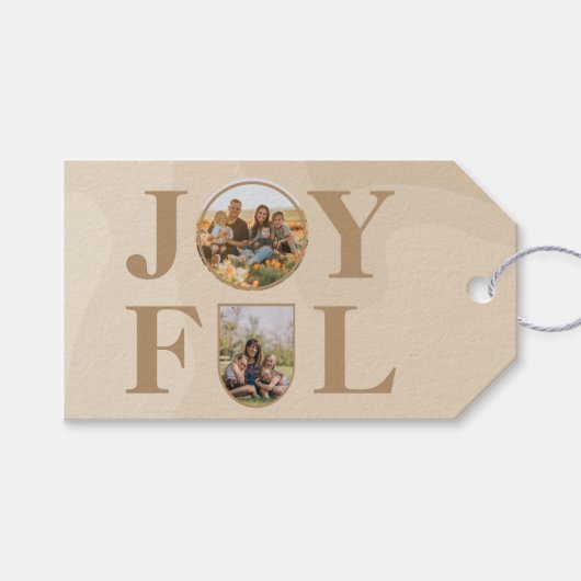 喜んで |ミニマモダンリストBeige Arch 2写真 ギフトタグ (正面(横))