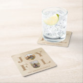 喜んで |ミニマモダンリストBeige Arch 2写真 スクエアペーパーコースター (インサイチュ)