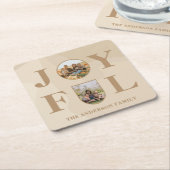 喜んで |ミニマモダンリストBeige Arch 2写真 スクエアペーパーコースター (アングル)