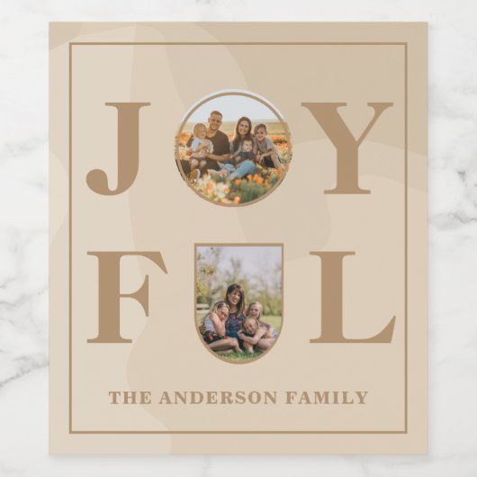 喜んで |ミニマモダンリストBeige Arch 2写真 ワインラベル (シングルラベル)