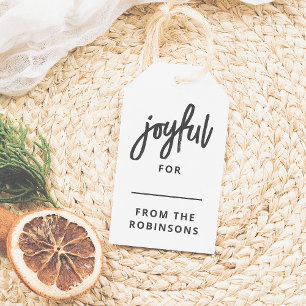 喜んで モダンレタリングカスタムクリスマス ギフトタグ