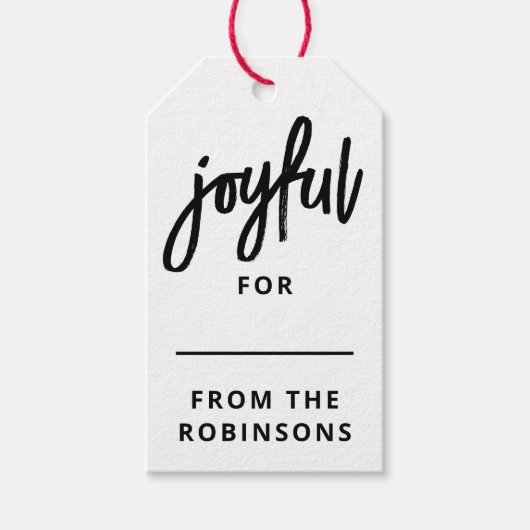 喜んで | モダンレタリングカスタムクリスマス ギフトタグ (正面)