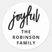 喜んで | レタリングモダンクリスマスホリデイ ラウンドシール (正面)