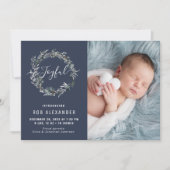 喜んで | 冬のリース休暇の誕生の発表 シーズンカード (正面)