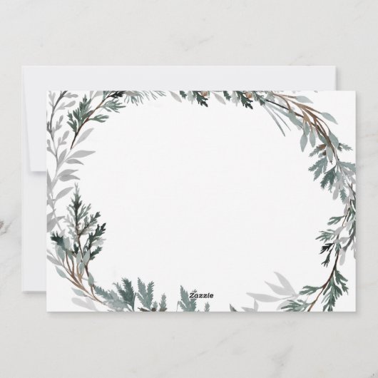 喜んで | 冬のリース休暇の誕生の発表 シーズンカード (裏面)