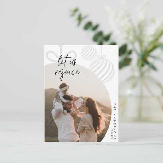 喜んで、家族の写真、季節の挨拶 ポストカード (スタンド正面)