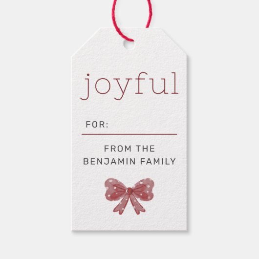 喜んで | 水の色の弓のクリモダンスマス ギフトタグ (正面)