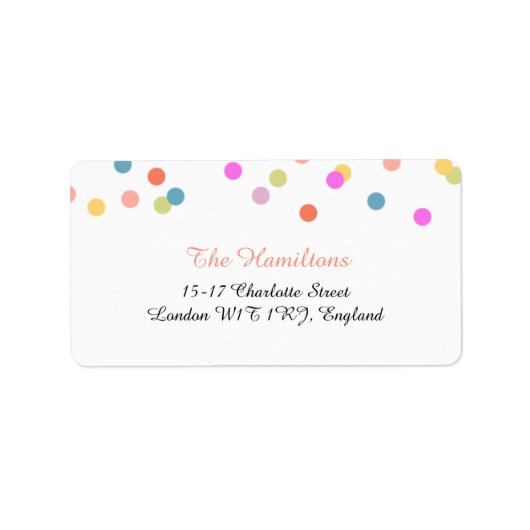 喜んで |紙吹雪結婚の住所 シール (正面)