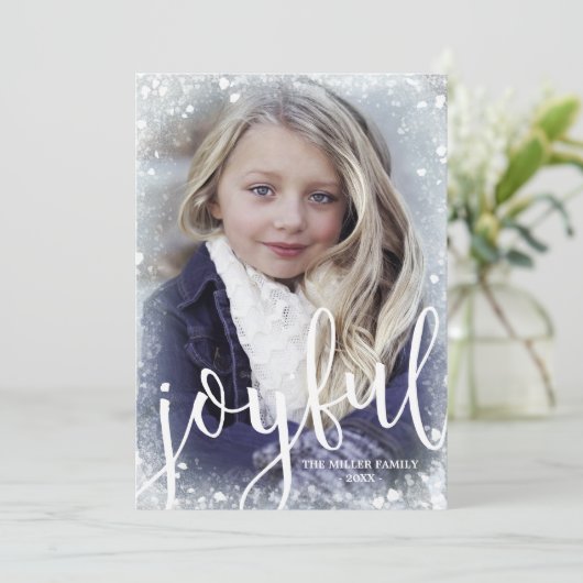 喜んで |霜の降りたクリスマスフォト シーズンカード (スタンド正面)