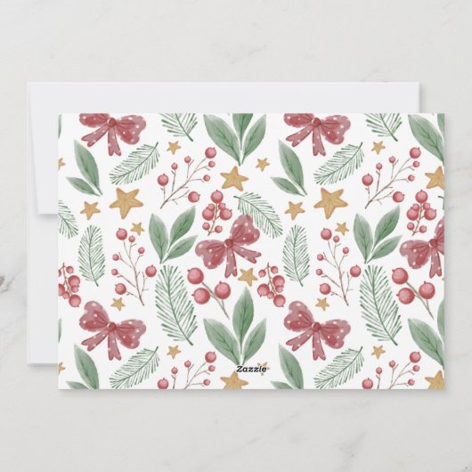 喜んで | 2写真モダンのクリスマス シーズンカード (裏面)