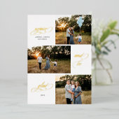 喜んで、3枚の写真のデザインを喜びなさい 箔シーズンカード (立ち正面)