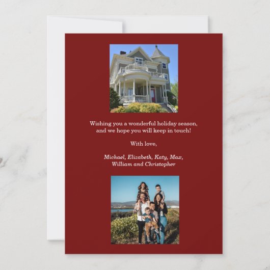 喜んで | New Home for the Holidays赤いドア移動 案内状 (裏面)