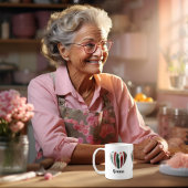 喜イタリアンび：カスタマイズフラグのハートマグカップ コーヒーマグカップ