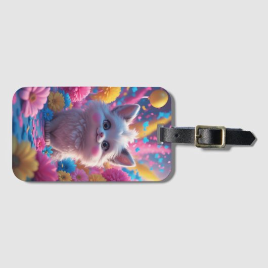 喜カラフルびと幸福のお祝い ラゲッジタグ (正面横)