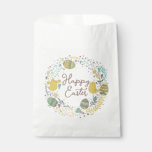 喜カラフルびの雛の卵と挨拶リース フェイバーバッグ (正面)