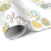 喜カラフルびの雛の卵と挨拶リース ラッピングペーパー (ロールコーナー)