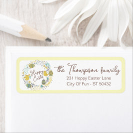 喜カラフルびの雛の卵と挨拶リース ラベル