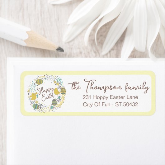 喜カラフルびの雛の卵と挨拶リース ラベル (インサイチュ)