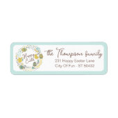 喜カラフルびの雛の卵と挨拶リース ラベル (正面)