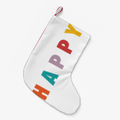 喜メリーび |クリスマスカラフル スモールクリスマスストッキング (正面 (吊り時))
