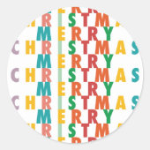 喜メリーび |クリスマスカラフル ラウンドシール (正面)