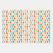 喜メリーび |クリスマスカラフル ラッピングペーパーシート (正面2)