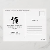 喜モダンび3枚フォトフォイルの休日はがき 箔シーズンポストカード (裏面)