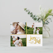 喜モダンび3枚フォトフォイルの休日はがき 箔シーズンポストカード (立ち正面)