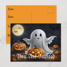 喜不気味び:ゴーストハロウィーンおもしろい インビテーションポストカード