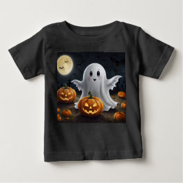 喜不気味び：ゴーストハロウィーンおもしろい ベビーTシャツ