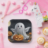 喜不気味び:ゴーストハロウィーンおもしろい ペーパープレート (パーティー)