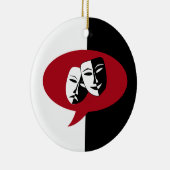 喜劇および悲劇のマスク セラミックオーナメント (右)
